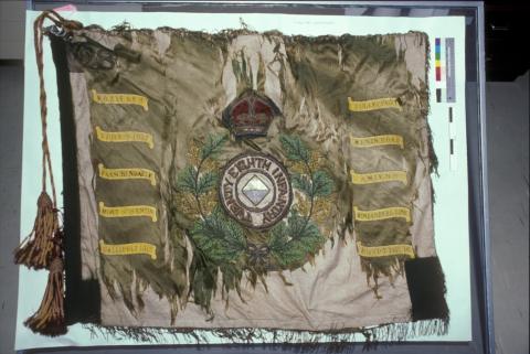A Kings Park Memorial textile mounted onto a backing support.