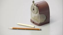 pencil with sharpener on a table